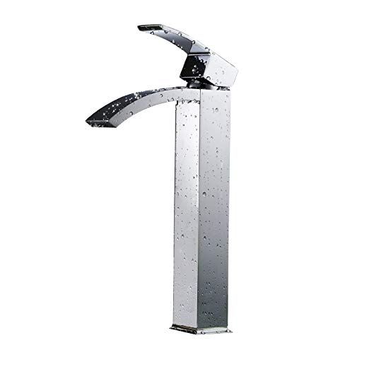 Greenspring Tall Spout Brass Bathroom Sink Vessel Faucet Basin Mixer Tap,Chrome Finished