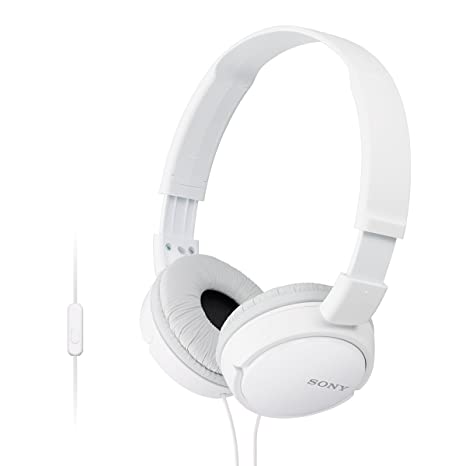 Sony MDR-ZX110AP On-Ear Stereo Headphones with Mic  (White)