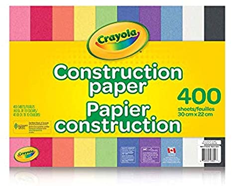 Crayola 400 Pages Construction Paper Pad, School and Craft Supplies, Teacher and Classroom Supplies, Gift for Boys and Girls, Kids, Ages 3,4, 5, 6 and Up, Arts and Crafts, Gifting