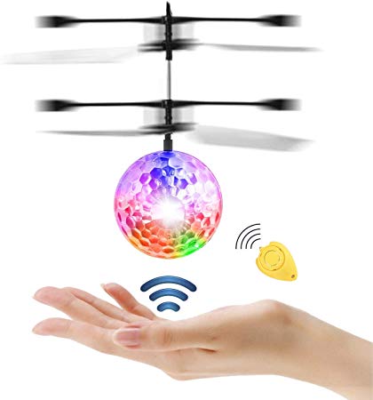 JAMSWALL RC Flying Ball, RC Toy with Remote Control Crystal ball Teenagers Toys Mini drone Toy with colorful LED Flashing Light Fun Gadgets for Boys Girls Kids Adults Outdoor Garden Games