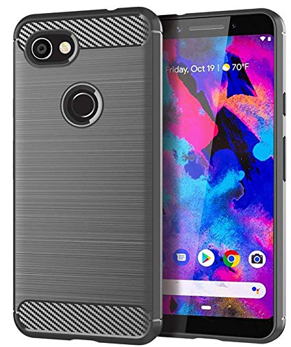 Google Pixel 3a XL Case,Yiakeng Shock Resistant Soft Glitter TPU Anti-Fingerprint Full Protective Phone Cases for Google Pixel 3a XL 6" (Gray)