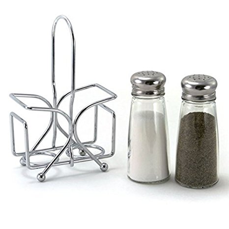 Salt and Pepper Shaker Set with Rack