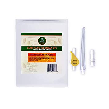 Spare Parts for Enema Kits by D-Life Force® for Silicone Enema Bag Kit or Stainless Steel Enema Bucket Kit Includes 1 Flow Control Valve 1 Enema Nozzle and 2 Silicone Tube Connectors.