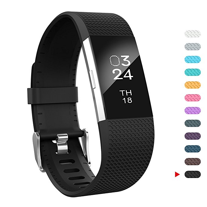 AIUNIT Fitbit Charge 2 Bands, Fitbit Charge 2 Accessories Bands Small/Large Replacement Wristbands for Fitbit Charge 2 Bracelet Strap Band Suitable for Women Men Boys Girls
