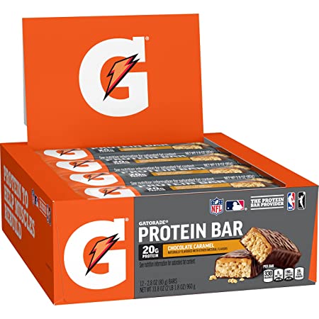 Gatorade Whey Protein Recover Bars, Chocolate Caramel, 2.8 oz bars (12 Count)