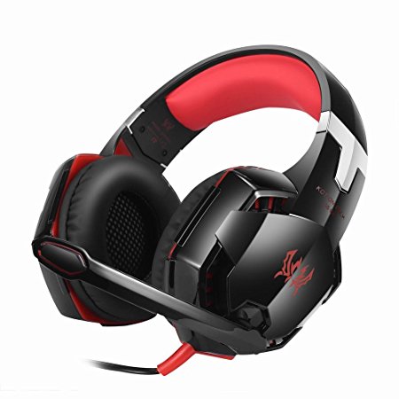 Kotion Each GS600 Pro Gaming Headset / Over Ear Stereo Headphones, for XBOX 360 / PS3 / PS4 / Computer (Red)