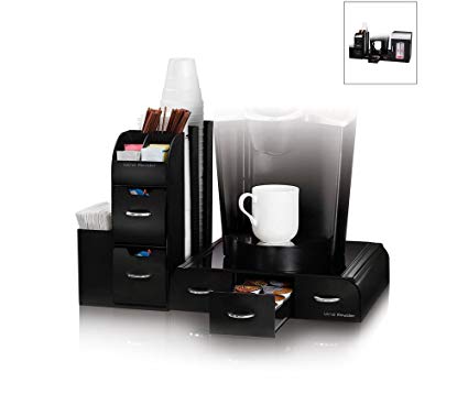 Mind Reader"Combine" 2-Piece Single Serve Coffee Pod Drawer and Condiment Organizer Station,