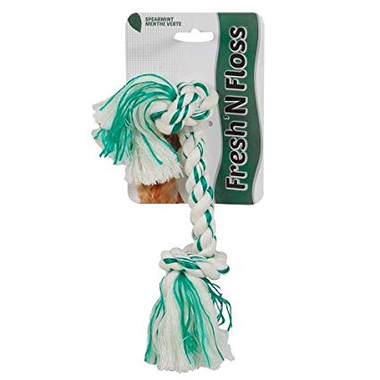 Aspen/Booda Corporation DBX52301 Fresh and Floss 2-Knot Spearmint Toy for Pets, Small