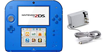 Nintendo 2DS Bundle (2 Items): Nintendo 2DS Electric Blue 2 w/Mario Kart 7 and Tomee AC Adapter