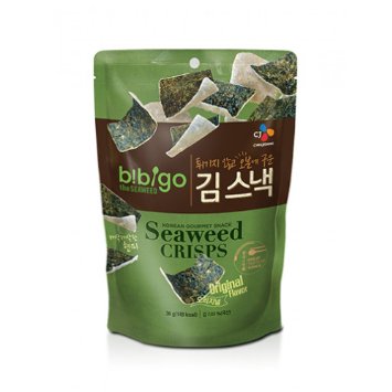 Korean Bibigo Original Baked Seaweed Crisps 36g (Pack of 2)