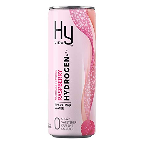 HyVIDA Hydrogen Infused Sparkling Water Beverage – Organically Flavored Raspberry 12 Pack - 12oz cans – Powerful Antioxidants, Magnesium Enhanced, Zero Calorie, Zero Sweeteners