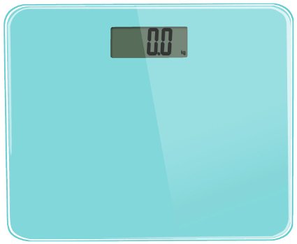 INSEN High Accuracy Digital Body Weight Bathroom Scale with Tempered Glass Surface, Sky Blue