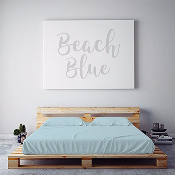 PeachSkinSheets Night Sweats: The Original Moisture Wicking, 1500tc Soft XL Twin Dorm Sheet Set Beach Blue