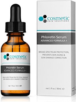 Best Phloretin CF serum Advanced Formula + 1 fl oz / 30 ml. Broad-Range premium antioxidant treatment. Contains 2% Phloretin, 10% L-Ascorbic Acid, and 0.5% Ferulic acid.