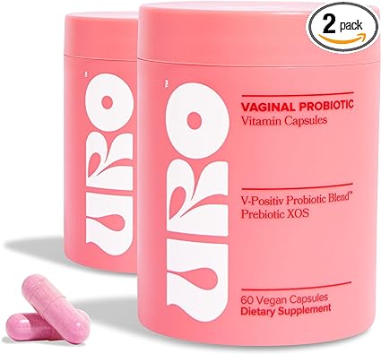 URO Vaginal Probiotics for Women pH Balance with Prebiotics & Lactobacillus Probiotic Blend - Women's Vaginal Health Supplement - Promote Healthy Vaginal Odor & Vaginal Flora, 30 Servings (Pack of 2)