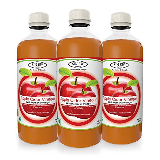 Sinew Nutrition Apple Cider Vinegar with Strands of Mother, 500 ml (Pack of 3)