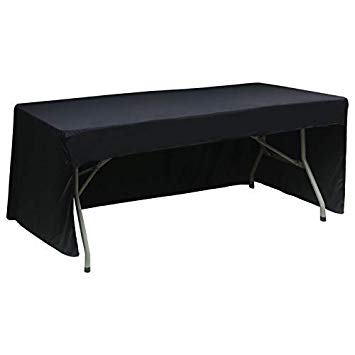 ABCCANOPY 6 FT Rectangle Table Cloth Table Cover for Rectangular Table in Washable Polyester-Great for Buffet Table, Parties, Holiday Dinner, Wedding & More (Black)