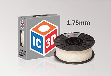 IC3D Natural 1.75mm PLA 3D Printer Filament - 1kg Spool - Dimensional Accuracy  /- 0.05mm - Professional Grade 3D Printing Filament - Made in USA