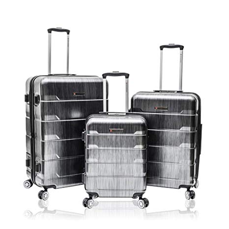 Air Canada 3-Piece Lightweight Hardside Upright Suitcase Set Charcoal