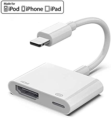 [Apple MFi Certified] Lightning to HDMI,1080P Lightning to Digital Audio AV TV Adapter 4K HDMI Sync Screen Converter with Charging Port for iPhone 11/11 Pro/XS/XR/X/8/7,iPad on HD TV/Monitor/Projector