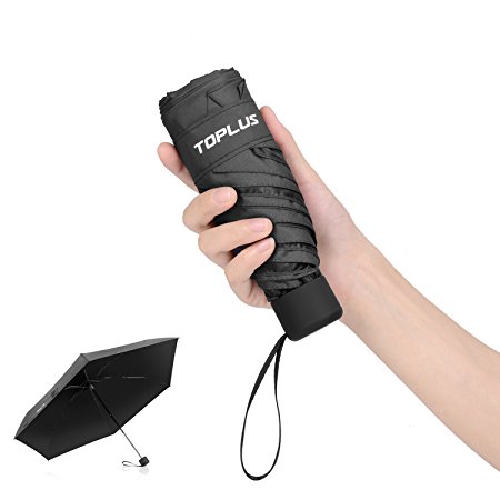 TOPLUS Mini Compact Sun&Rain Travel Umbrella - Lightweight Portable Outdoor Golf Umbrella with 95% UV Protection