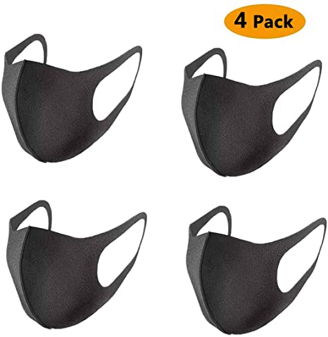 4 Pack Washable Reusable Cloth for Men and Women - Black