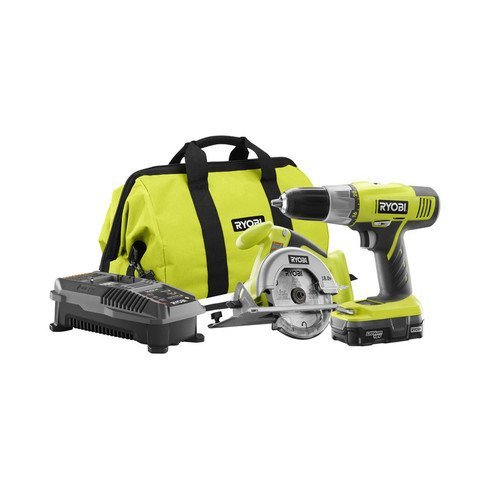 Ryobi ZRP825 ONE Plus 18V Cordless Lithium-Ion 2-Tool Starter Combo Kit (Certified Refurbished)