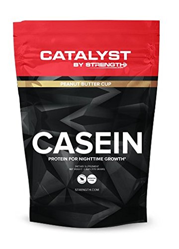 100% NATURAL Hormone Free MICELLAR CASEIN PROTEIN Powder from Catalyst - slow-digesting protein support - Peanut Butter Cup (2.6lb) 30 Servings