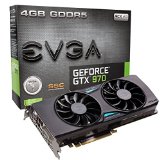 EVGA GeForce GTX 970 4GB SSC GAMING ACX 20 Whisper Silent Cooling Graphics Card 04G-P4-3975-KR