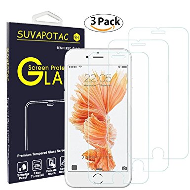 iPhone 8 iPhone 7 Screen Protector, SUVAPOTAC [3-PACK ] [Tempered Glass] 3D Touch, Case Friendly,Easy Application,Bubble Free,Anti-Scratch Screen Protector for iPhone 7/8