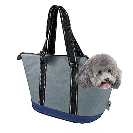 Portable Small Pet Dog Puppy Cat Travel Outdoor Carrier Carry Tote Bag (Dark Grey) - Go Shopping, Hiking, Walking, with Doggy