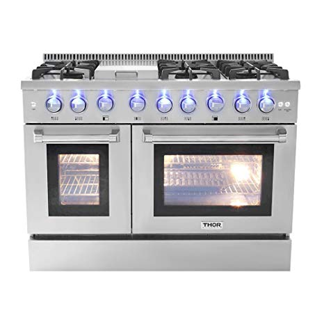 48" 6 Burner Gas Range With Double Oven and Griddle