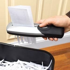 Handheld / Free Standing Portable Paper Shredder (USB or Batteries Operated) - eliminates potential fraud wherever you are!