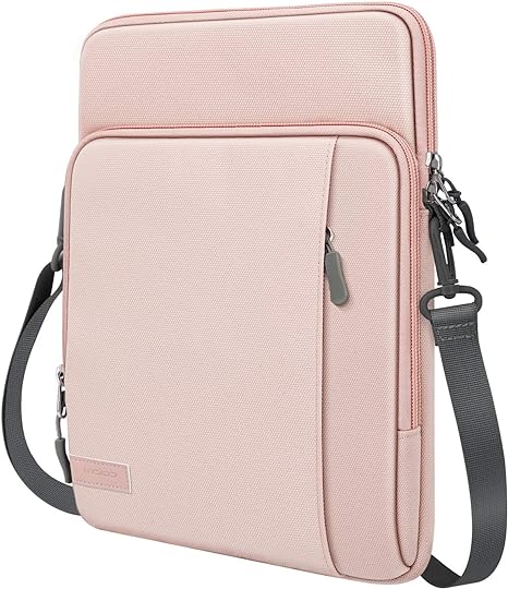 MoKo 12.9 Inch Tablet Sleeve Bag Carrying Case with Pockets Fits iPad Pro 12.9 M2 2022/2021/2020, Surface Laptop Go 12.4", Galaxy Tab S8 /S9  12.4" 2022/2023, Pink