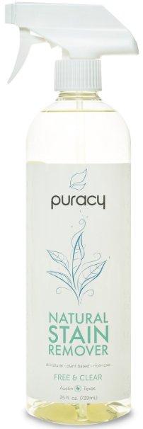 Puracy 100 Natural Stain Remover - THE BEST Enzyme Laundry Cleaner - Plant-Based Spot and Odor Eliminator - Free and Clear - 25 fl Ounce