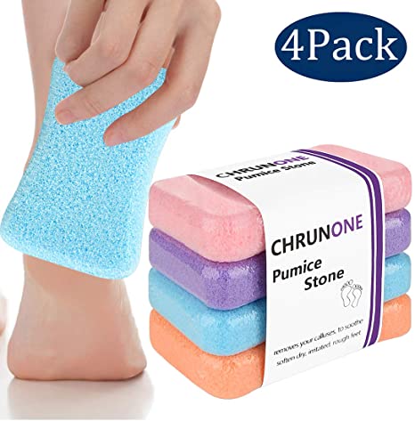 Pumice Stone for Feet, Pedicure Pumice Stone, Callous Removers for Feet, Foot Scrubber, Pedicure Tools ( 4 Pack)