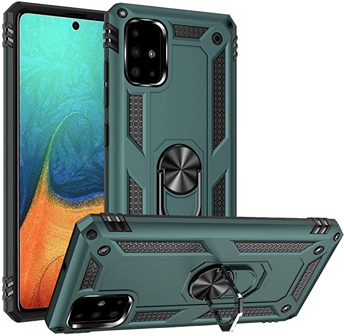 A71 5G Case,ADDIT Samsung Galaxy A71 5G Case [ Military Grade ] Shock-Absorption Bumper Cover Samsung A71 5G Anti-Scratch Case with Ring Car Mount Kickstand for Samsung Galaxy A71 5G - Teal