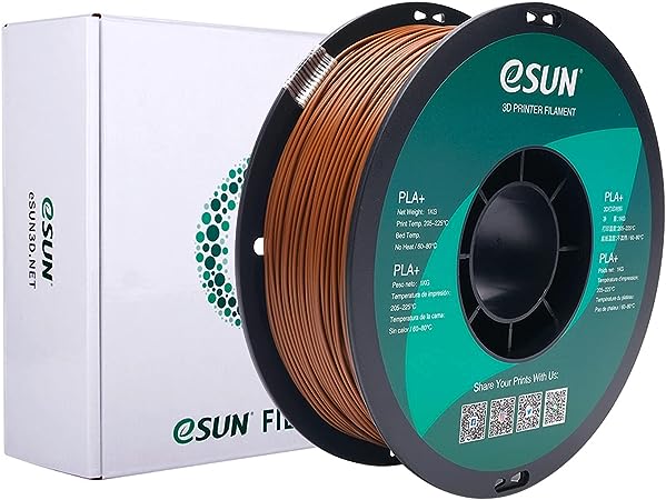 eSUN PLA  Filament 1.75mm, 3D Printer Filament PLA Plus, Dimensional Accuracy  /- 0.03mm, 1KG Spool (2.2 LBS) 3D Printing Filament for 3D Printers, Brown