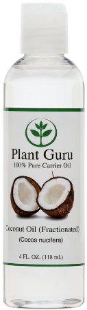 Coconut Oil (Fractionated). Base Carrier Oil for Aromatherapy, Essential Oil or Massage use 4 oz