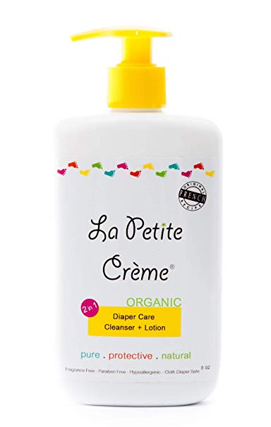 La Petite Creme - Organic French Diapering Lotion **Alternative to Baby Wipes** Liniment (8 Oz) - USDA Certified Organic