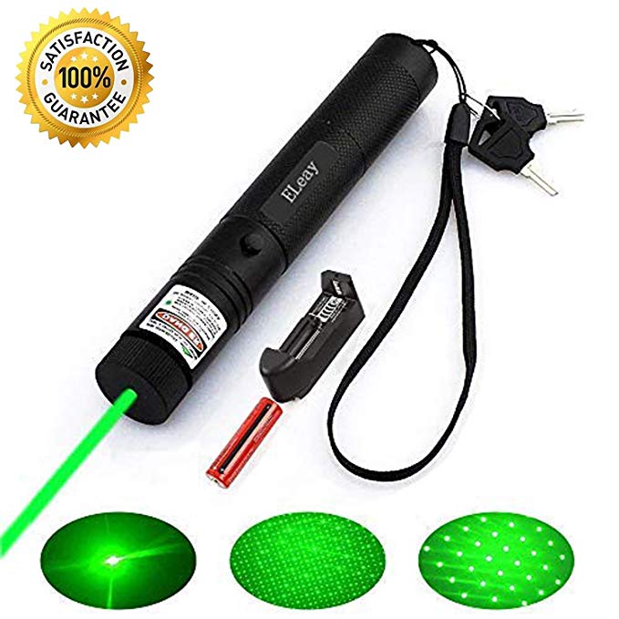 Eleay Tactical Green Hunting Rifle Scope Sight Laser Pen, Demo Remote Pen Pointer Projector Travel Outdoor Flashlight, LED Interactive Baton Funny Laser Toy