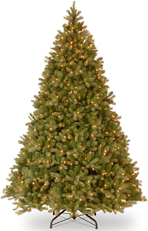 National Tree 10 Foot "Feel Real" Downswept Douglas Tree with 1200 Clear Lights, Hinged (PEDD1-368-100)