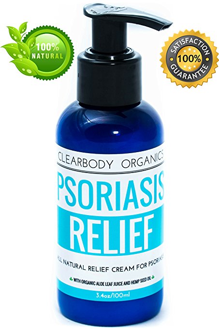 Psoriasis Cream- All Natural Soothing Relief Treatment with Organic Aloe Leaf Juice and Hemp Seed Oil- Fast Acting Relief for Plaque, Nail, Scalp, Guttate, Inverse and Pustular Psoriasis (3.4oz)