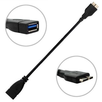 aLLreli Micro USB 30 OTG Cable Black for Samsung Galaxy Note 3 N9000N9005 Galaxy S5 Nokia Lumia 2520 Tablet Samsung Galaxy NoteTab Pro 122 - On The Go Micro 30 to Female USB 30 SuperSpeed Adapte Cable
