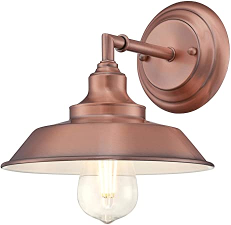 Westinghouse Lighting 6370400 Iron Hill One-Light Indoor Wall Sconce Light Fixture, Washed Copper Finish with