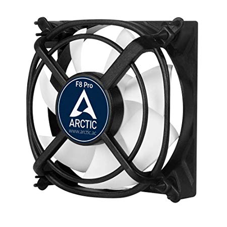 ARCTIC F8 Pro - 80 mm Case Fan with Vibration-Absorbing | Low Noise Cooler for ultra Smooth Operation I patented Vibration-Reducing Fan Mount