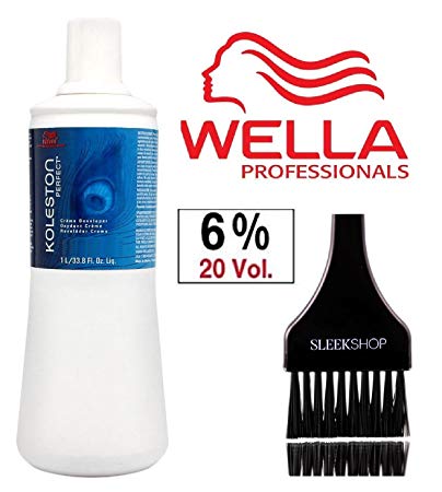 Wella KOLESTON PERFECT Cream Developer (with Sleek Tint Brush) (20 Volume/6% - 33.8 oz liter)