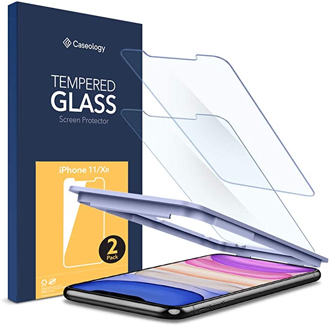 Caseology Tempered Glass for Apple iPhone 11 Screen Protector (2019) and iPhone XR (2018) - 2 Pack