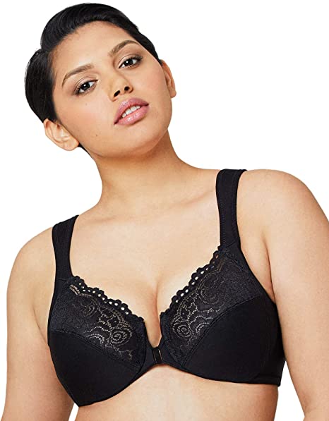 Glamorise Women's Full Figure Plus Size Wonderwire Front Close Bra #1245