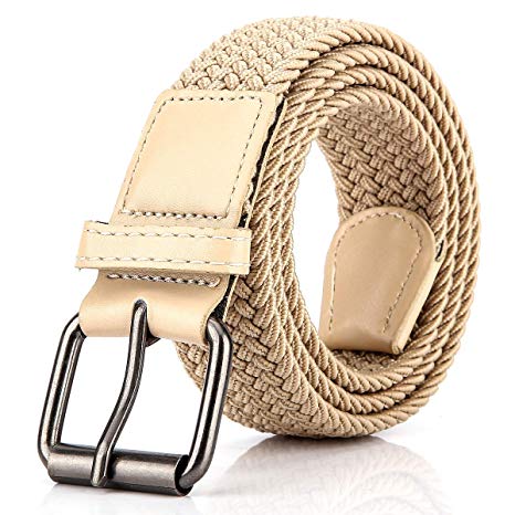 Elastic Braided Woven Belt for Men/Women, 1.3 Inch Stretch Waist Belt for Jeans Pants with Multi Color Size